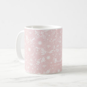 Peony och Anemone Illustrated Blommigt Kaffemugg