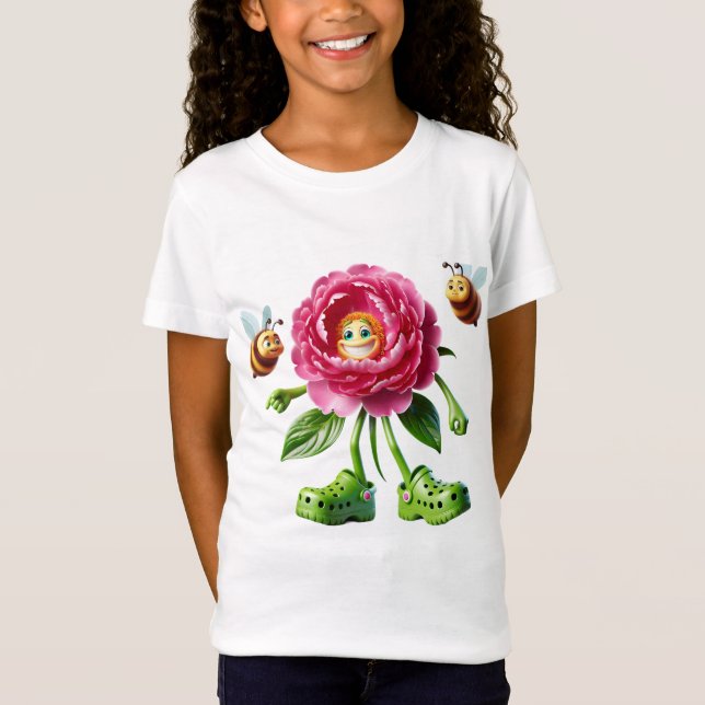 Peony och Bees T Shirt (Framsida)
