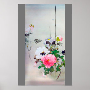 Peony och Butterfly, Watanabe Seitei Poster