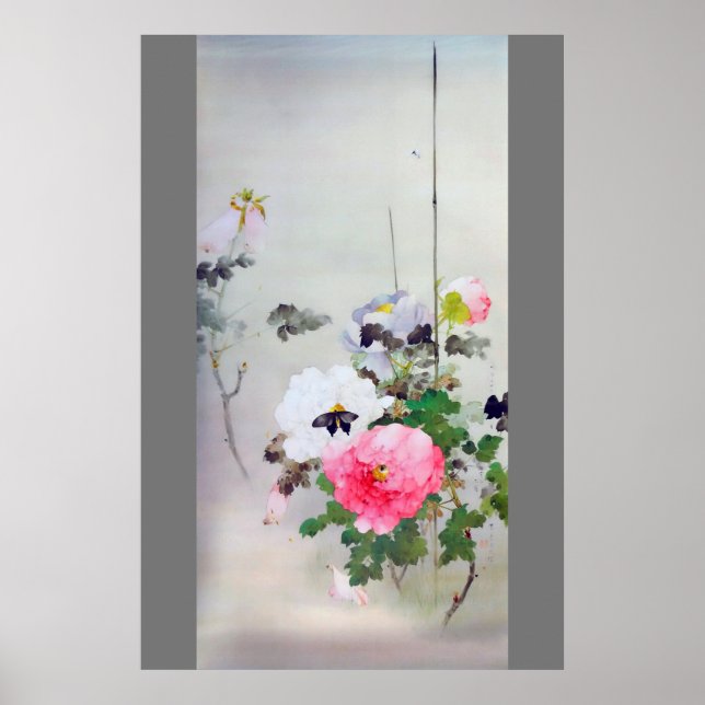 Peony och Butterfly, Watanabe Seitei Poster (Framsidan)