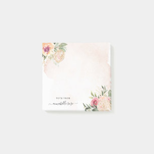 Peony och Gold Foil Bloom Post-it Block