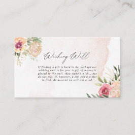 Peony och Guld Foil Flowers Wishing well Tilläggskort