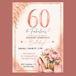Peony och parfym fantastisk 60-årsdag inbjudningar