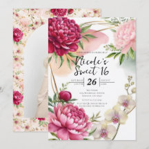 Peony & Orchid Garden Blommig Glamour Sweet 16