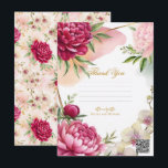 Peony & Orchid Garden Floral Glam Wedding  Inbjudningar<br><div class="desc">Thank You Card. Check out other items in this matching suite.</div>