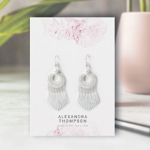 Peony Ram Modern Blommigt Sketch Jewelry Visning Visitkort