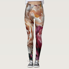 Peony Ro Blommigt Print Leggings