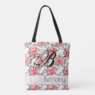 Peony Ro Blommigt Tote Bag Tygkasse