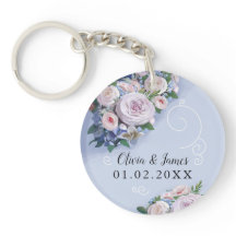 Peony Ro Couple Wedding Favors Blommigt Keychain