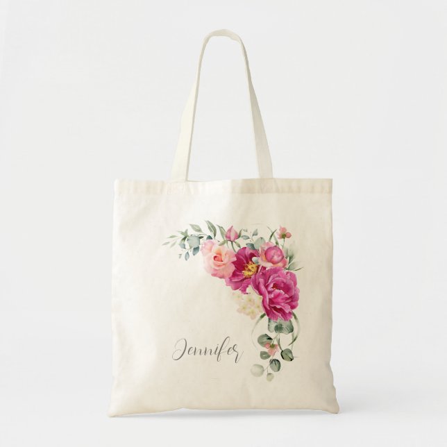 Peony & Ro Eucalyptus Greenery Tote Bag Tygkasse (Framsidan)