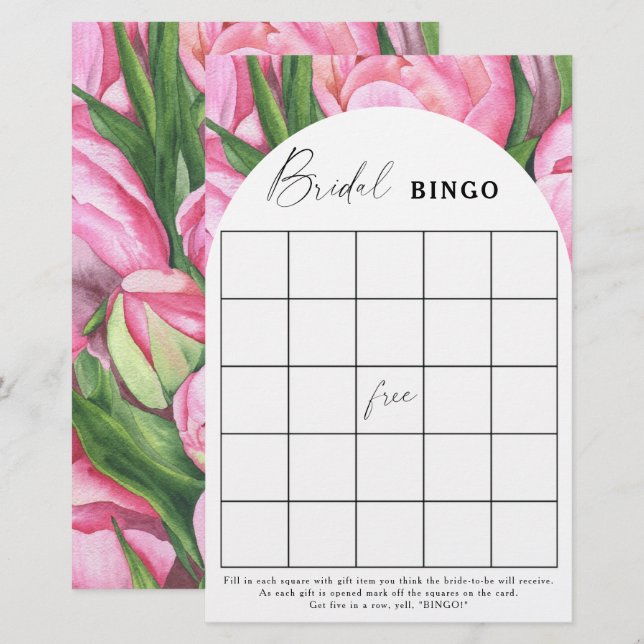 Peony ro - Möhippa bingo-spel (Fram/baksida)