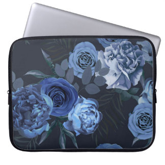 Peony Ro: Mörk Blommigt Vintage. Laptop Fodral
