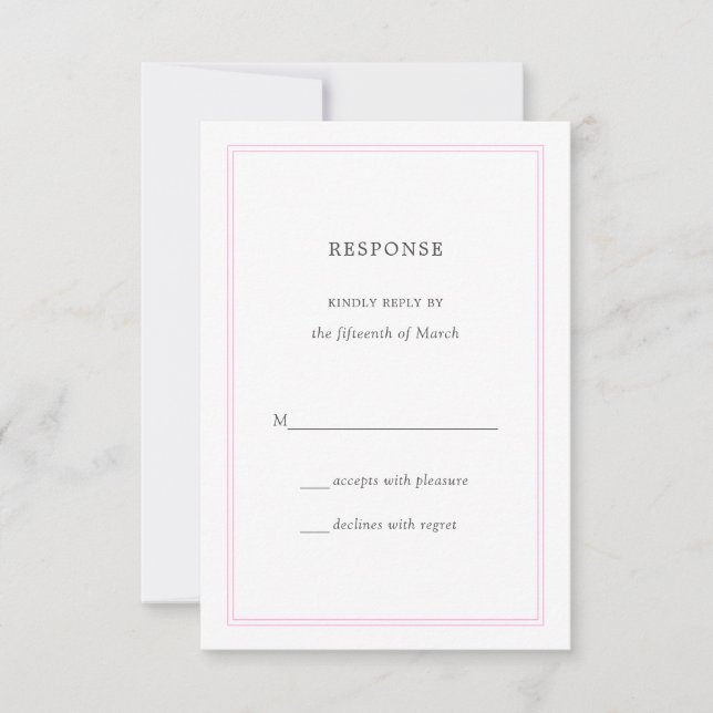 Peony Rosa Borated Bröllop Response OSA (Framsida)