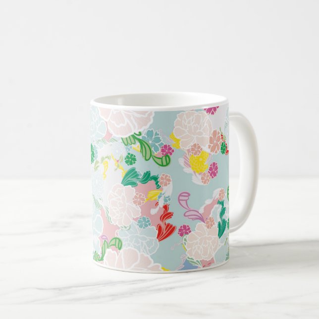 Peony rosa kaffemugg (Framsida höger)