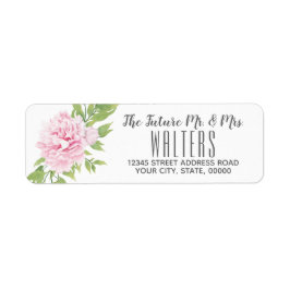 Peony Rosa Watercolor Flower | Returadress Etikett