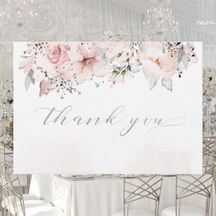 Peony Silver Greenery Bröllop - tackkort Tack Kort
