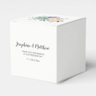 Peony Succulents Blommigt Watercolor Bröllop Presentaskar