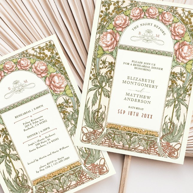 Peony The Night Before Wedding Rehearsal Inbjudningar (Skapare uppladdad)