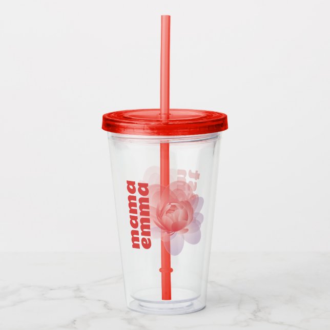 Peony Tumbler Personlig Blommigt för Mamma Take Away Mugg (Framsida)