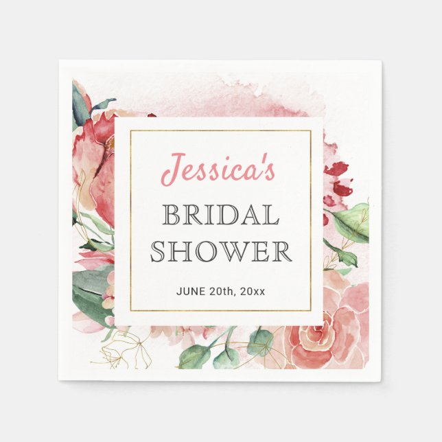 Peony Vår Möhippa Bord Papper Cocktail Pappersservett (Framsidan)