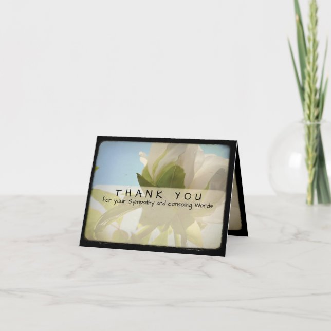 Peony Vintage Photo Sympathy Tackkort Card 3 (Framsida)