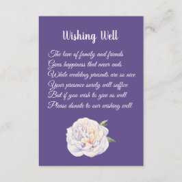 Peony Violet Lila Bröllop Wishing well Card Tilläggskort