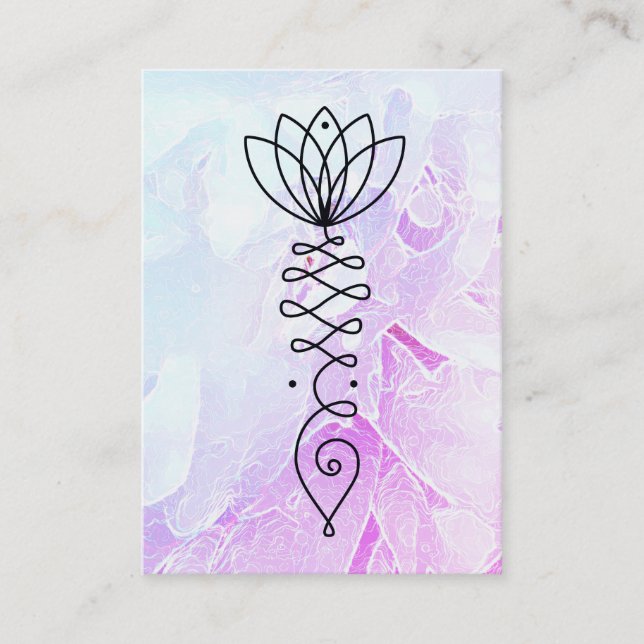 *~* Peony Yoga Massage Reiki Lotus Healer Pastel Visitkort (Framsida)