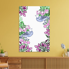 People Art Birds Flowers Acorns Canvastryck