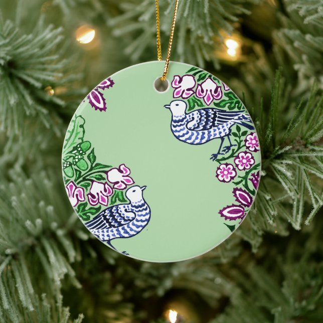 People Art Birds Flowers Acorns Julgransprydnad Keramik (Träd)