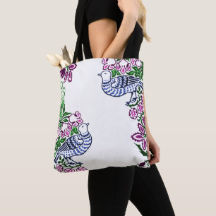 People Art Birds Flowers Acorns Tygkasse