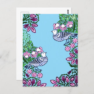 People Art Birds Flowers Acorns Vykort