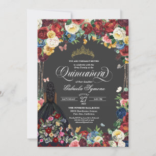 People Art Embroidery Butterfly Blommigt Quincean Inbjudningar