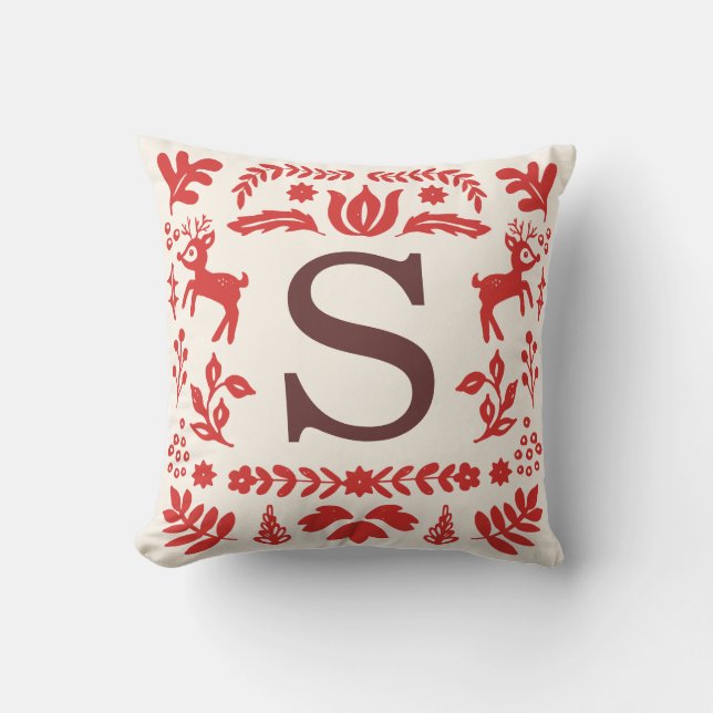 People Art Helgdag Monogram Pillow Kudde (Framsida)