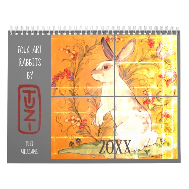 People Art Rabbits av Tuzi Willams Rabbit Tile & A Kalender (Omslag)