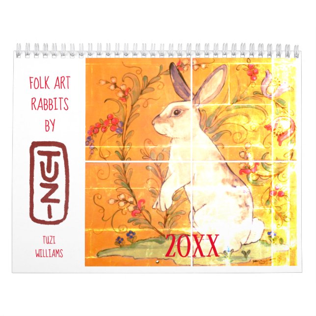 People Art Rabbits av Tuzi Willams Rabbit Tile & A Kalender (Omslag)
