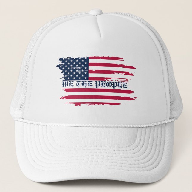 "People Baseball Hat - Patriotic Trucker Cap" Keps (Framsida)