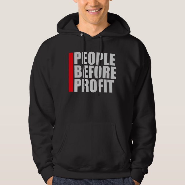 People Before Profit Activism Social Justice Equal Hoodie (Framsida)