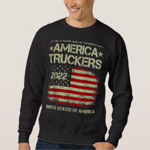 People Convoys 2022 America Truckers Freedom Conv Lång Ärmad Tröja