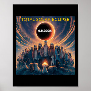 People Eclipse Gles Total Solar Eclipse 2024 Poster