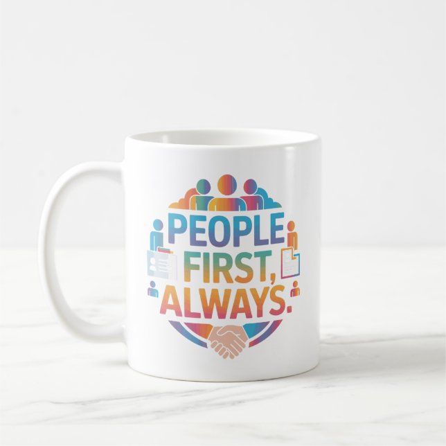 People First Always HR Admin Motivational Mug Kaffemugg (Vänster)