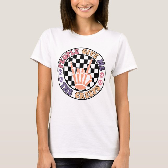 People Ge Me the Creeps | Funny Halloween T Shirt (Framsida)