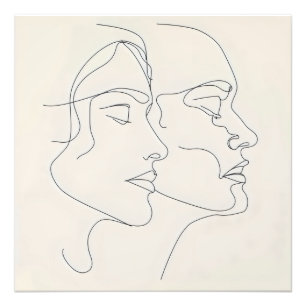People Line Art Fototryck