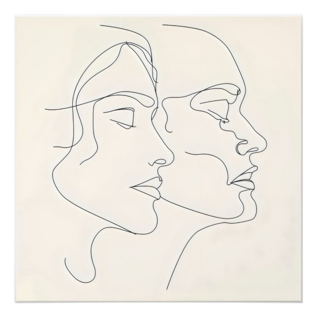 People Line Art Fototryck (Framsidan)