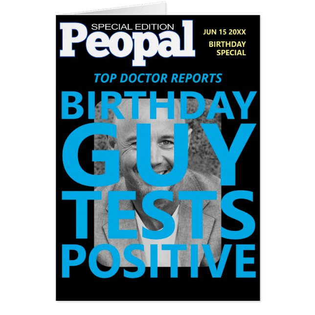 People Mag Parody Funny Birthday Card Hälsningskort (Framsidan)