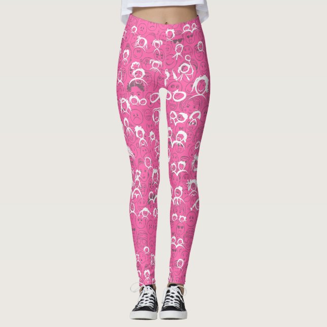 People Pattern Rosa BG Leggings (Framsida)