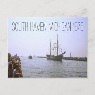 People Pier South Haven Michigan Tall Frakt 1976 Vykort