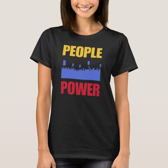 People Power Impeach Marcos Corruption Protest Tee (Framsida)
