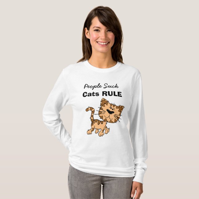 People Suck, Cats Rule Shirt Tröja (Hel framsida)