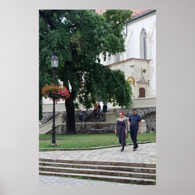 People Walking by Cathedral, Bratislava Poster (Framsidan)
