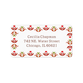 PeopleArt Blommigt Gräns Cute Mysigt Rustic Höst Adressetikett